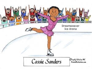 090-FF Ice Skater, Female - Dark Skin