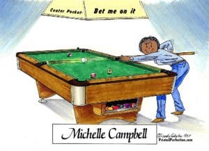 163-FF Pool Player, Billiards, Female - Dark Skin