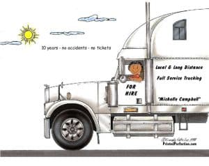 190-FF Truck Driver, 18 Wheeler, Female - Dark Skin