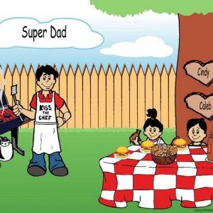 210j-NTT Family Backyard Barbeque Single Dad 1 boy, 1 girl