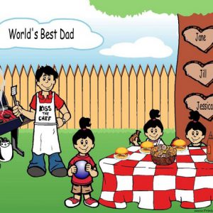 210s-NTT Family Backyard Barbeque Single Dad 3 girls