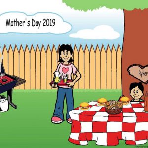 210v-NTT Family Backyard Barbeque Single Mom 1 boy