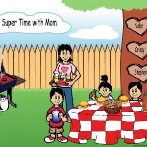 210x-NTT Family Backyard Barbeque Single Mom 2 boys, 1 girl