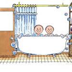 219-FF Tub Time, Two Children