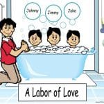 316b-NTT Tub Time, Dad 3 boys