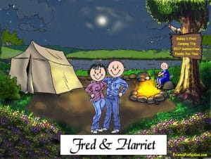 410-FF Camping Couple, One Child