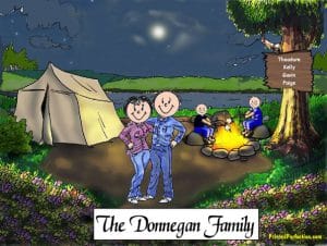 411-FF Camping Couple, Two Children