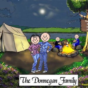 411-FF Camping Couple, Two Children