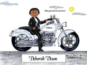 Motorcycle Lover - White Bike, Female - Friendly Folks - Image 2