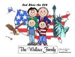 435-FF Patriotic Couple, Two Boys
