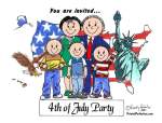 436-FF Patriotic Couple, Three Boys