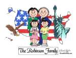 438-FF Patriotic Couple, Two Girls