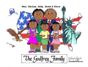 Patriotic Family, Couple with 3 Girls - Friendly Folks - Image 2