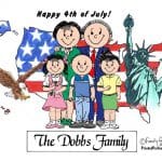 441-FF Patriotic Couple, Two Girls, One Boy