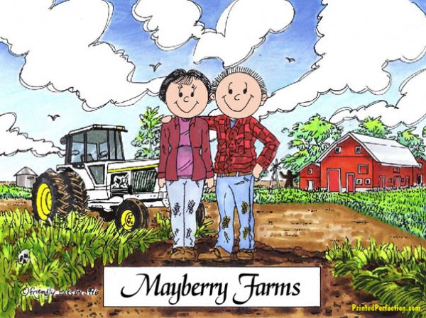 494-FF Farmer Couple, White Tractor