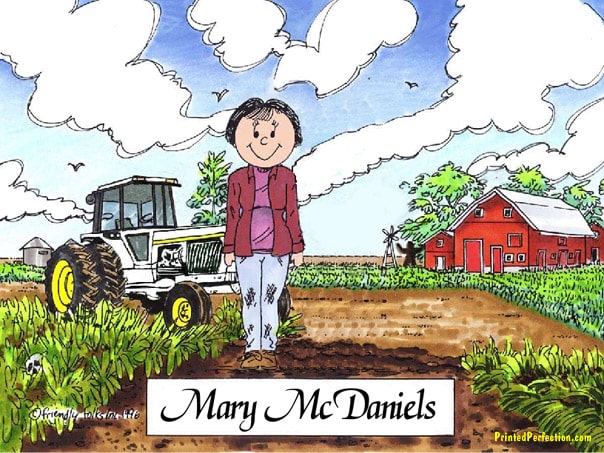495-FF Farmer, Female, White Tractor 495-FF Farmer, Female, White Tractor