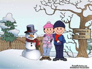 498-FF Snowman Family, Couple