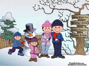 501-FF Snowman Family, 1 Boy, 1 Girl