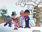 Snowman - Snow Family, 1 Boy, 1 Girl - Friendly Folks - Image 2