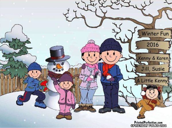 502-FF Snowman Family, 1 Boy, 2 Girls