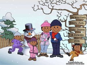 Snowman - Snow Family, 3 Girls - Friendly Folks - Image 2