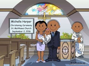 Personalized Gifts: Name That Toon Baptism, Couple, Female Baby 528
