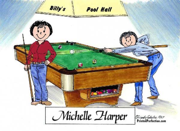 477-FF Billiards, Pool Player, Female & Female